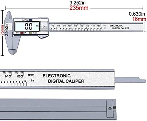 TWDYC 0-150mm Digitális Fém Féknyereg Elektronikus Pontos Vernier Féknyereg Eszköz Mikrométer Vonalzó Műanyag Mérési Eszközök LED Nagy Képernyőn