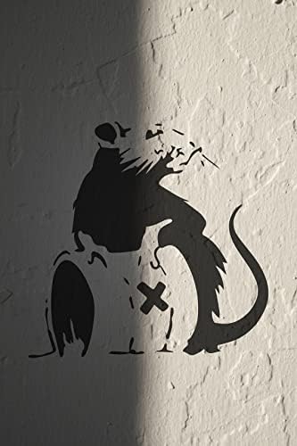 Banksy Mérgező Patkány Stencil Festés - Lézeres Vágás Újrafelhasználható 14mil Mylar Stencil - Wall Art Festmény, Rajz Sablon