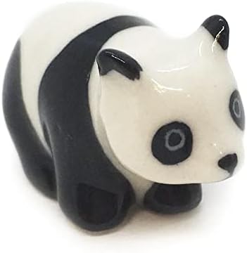 WitnyStore 1¼ Hosszú Apró Panda Állandó Kerámia Figura Medve Babaház Fazekas Állat Miniatűr Porcelán Mini Tálca Kert Dekoráció Gyűjthető Ábra