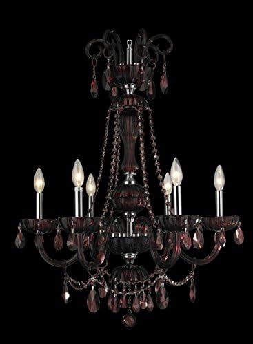 Világszerte Világítás Carnivale Gyűjtemény 6 Lámpa Króm Kivitelben Áfonyás Kristály Csillár 25 D x 34 H Nagy