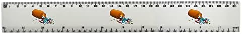 Azeeda 'Kiömlött Gyógyszeres' 15 cm (6 Hüvelyk) Fehér Műanyag Vonalzó (RL00067923)