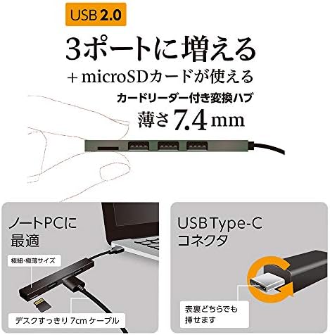 Digio2 USB Típus-C-Hub-Típus-EGY USB2.0 3 Port + TF Kártya Olvasó Z8586