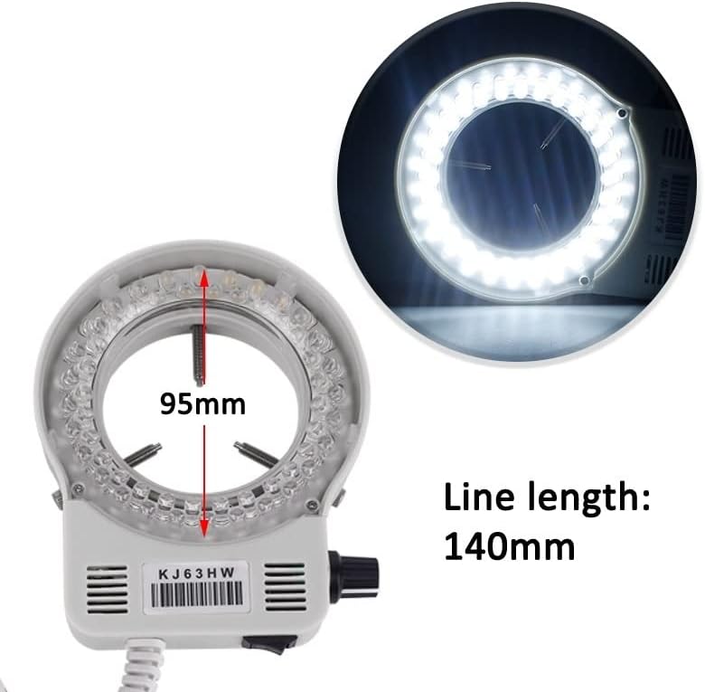 Smicroscope Tartozékok Felnőttek 52 LED Miniscope Gyűrű világító Gyűrű Fény Állítható Lámpa Mikroszkóp (Színe : Fehér)