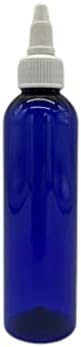 4 oz Kék Cosmo Műanyag Palackok -12 Pack Üres Üveget Újratölthető - BPA Mentes - illóolaj - Aromaterápia | Fehér Twist Top Caps - Készült az