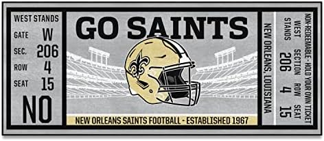 FANMATS 23129 New Orleans Saints Jegy Design Futó Szőnyeg - 30. x 72in. | Sport Rajongó Szőnyeg, lakberendezés Szőnyeg, illetve Hamis Szőnyeg