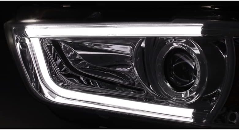 ZMAUTOPARTS DRL LED Bar Cső Vetítő Fényszórók, Fényszóró Chrome A 2011-2014-Es Dodge Charger [HID Modellek]