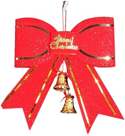 Karácsonyfa Díszítés Vörös Nagy csokornyakkendő 13cm Bell Medál Valentin-Nap, Villamos Lámpák