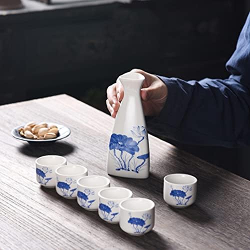 VALICLUD Japán Kerámia Bögre Vintage Tea Csésze 7db Kerámia Kedvéért Csésze Szakét Üveg Mini Feles Poharak Kungfu Teáscsészét Haza