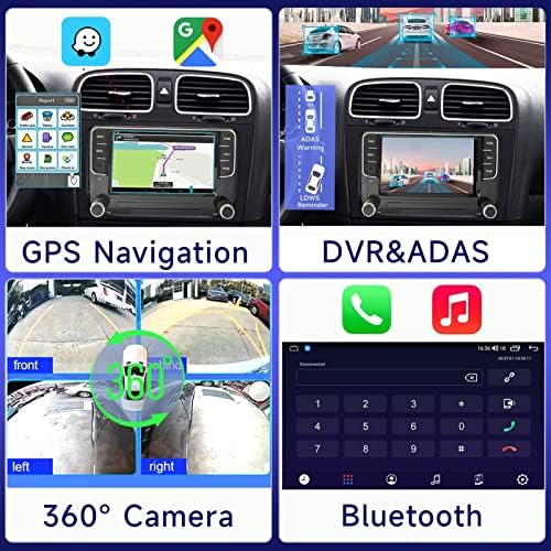 7 Autó Rádió Sztereó Android 11 Carplay Android automatikus Bluetooth WiFi USB GPS-IPS Érintőképernyő AHD 170° - os, Széles