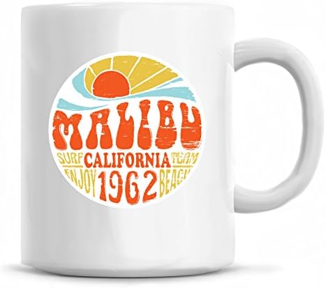 Malibu Surf Jelvénye Fehér Háttér 12 uncia Bögre - Nagy Ajándék Vagy, Hogy jelölje meg, Hogy Különleges Alkalomra - Made In Usa