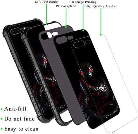 ZHEGAILIAN iPhone SE 2020/SE 2022 az Esetben,Fekete Kígyó, Vörös Szemek iPhone 7/8 Esetekben a Fiúk,Fashoin Helyrehozni Megerősített