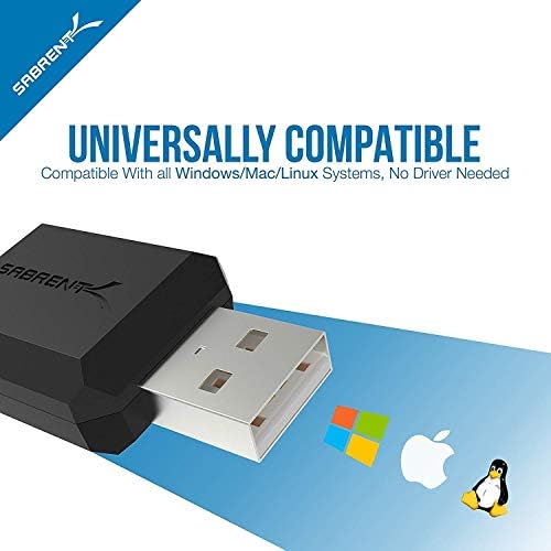 Sabrent a superspeed 2-Foglalat USB 3.0 Flash Memória kártyaolvasó + USB Külső Sztereó Hang Adapter for Windows vagy Mac.