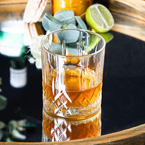 Argon Asztali 7 Darab Prysm Whiskys Üveget & Szemüveg Set - Vintage csiszolt Üveg Likőr Szellem tartó Dugó - 1 Liter
