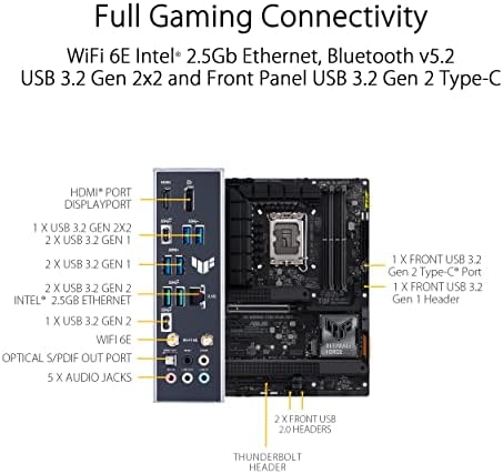 Az ASUS TUF Játék Z790-Plus WiFi LGA 1700(Intel®12-én&13 Gen) ATX Játék Alaplap(PCIe 5.0,DDR5,4xM.2 Slot,16+1 DrMOS,WiFi 6,2.5 Gb LAN,USB-3.2