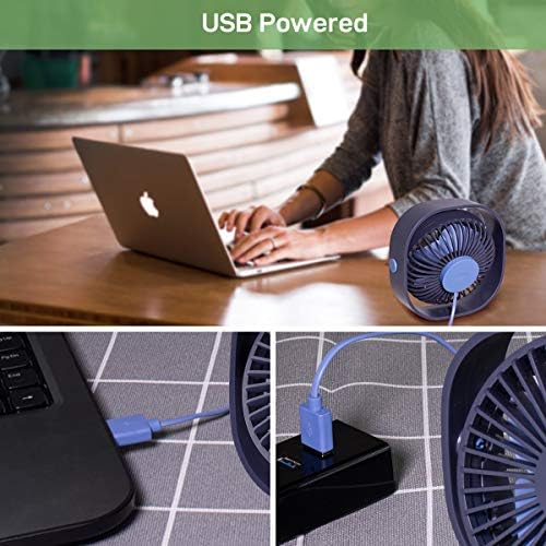MATEPROX Mini USB Íróasztal, Ventilátor,[Hó sorozat] Kis Asztal Asztal Személyes Ventilátor 3 Sebesség,Csendes Hűtési Szél