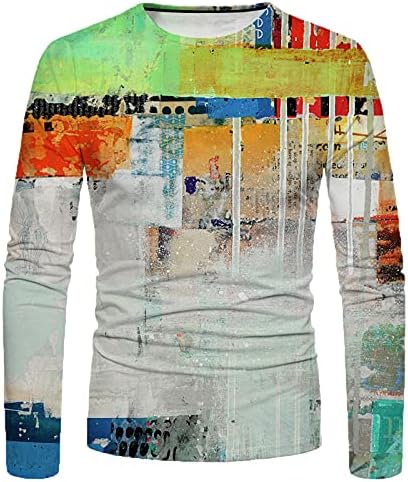 XXBR Katona Long Sleeve T-shirt Mens, Ősz Utca 3D Újdonság Grafikus Nyomtatott Edzés Atlétika Alkalmi Tee Maximum