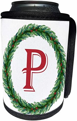 3dRose Karácsonyi Koszorú Monogram P Piros Kezdeti, SM3DR - Lehet Hűvösebb Üveg Wrap (cc_353359_1)