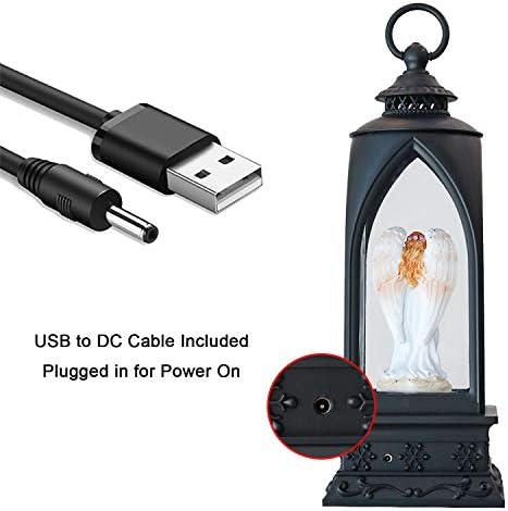 Eldnacele 12 Karácsonyi Hógömb Lámpás Angyal Zene & Időzítő, USB Bélelt/elemes Világító Víz Csillogó Betlehemes Lámpás Karácsonyra