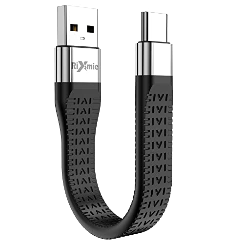 Rixmie Rövid USB-C Kábel [5.5 hüvelykes], USB A-USB C Rövid Kábel, 10 gbps adatátviteli, 3.0 QC Gyors Töltés, Támogatja az Android