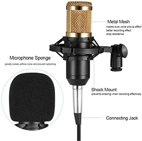 LIUZH Kondenzátor Mikrofon Stúdió Hangfelvétel Műsorszolgáltatási a rezgéscsillapító 3,5 Mm O Kábel, Mikrofon Szivacs, Stúdió