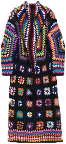 Gyapjú Kabát Női Plus Size Laza Felsőruházat Hosszúujjú Maxi Kézzel Készített Nemzeti Pulóverek