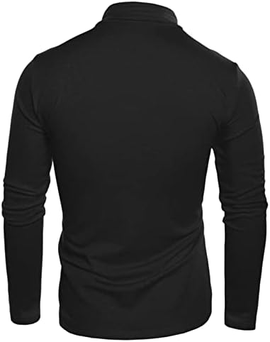 Férfi Hosszú Ujjú Garbó Termikus T-Shirt Gyapjú Tömörítés Ing, Alkalmi Aktív Sport Baselayers Pulóver Felső (Fekete,X-Large)