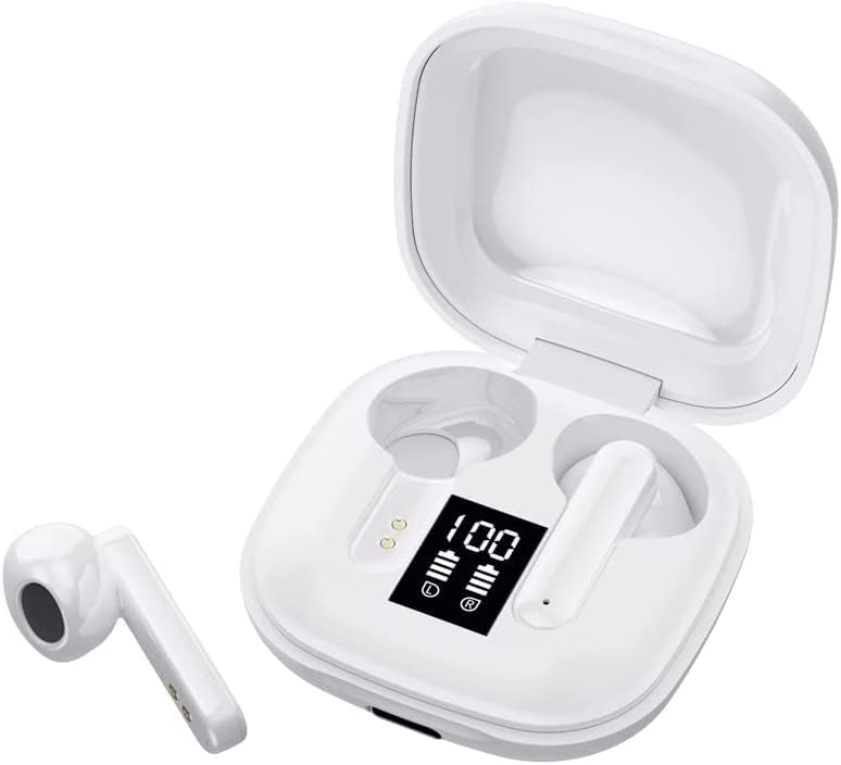Hoseili 2023editionBluetooth Fejhallgató.Bluetooth 5.2 Vezeték nélküli Fülhallgató in-Ear，Power LED Kijelző IPX7 Vízálló Zenekar Mikrofon