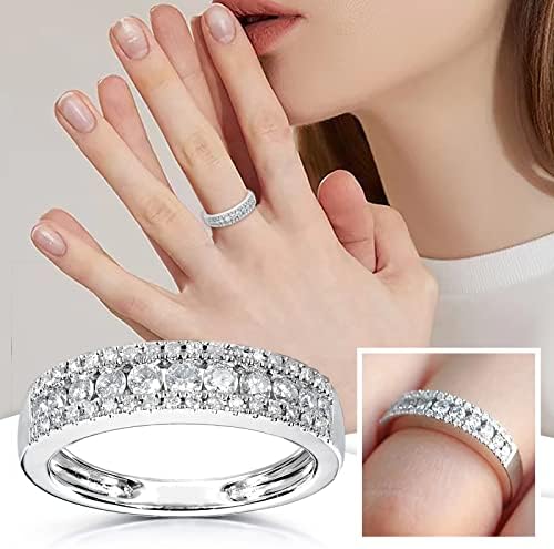 2023 Új Gyémánt Gyűrű Női Divat Ékszerek Legnépszerűbb Tartozékok Gyűrű a Fiúk 10-12 (Ezüst, 6)