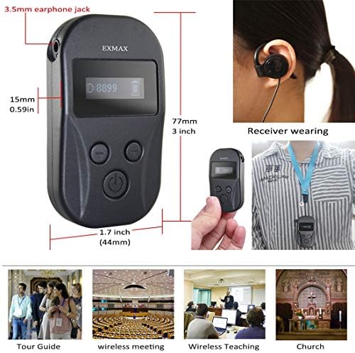 EXMAX EXD-101 2.4 G Wireless Audio idegenvezető Rendszer Egyidejű Tolmácsolás Egyház Tárgyalóteremben Fordítás hallássegítő Berendezések