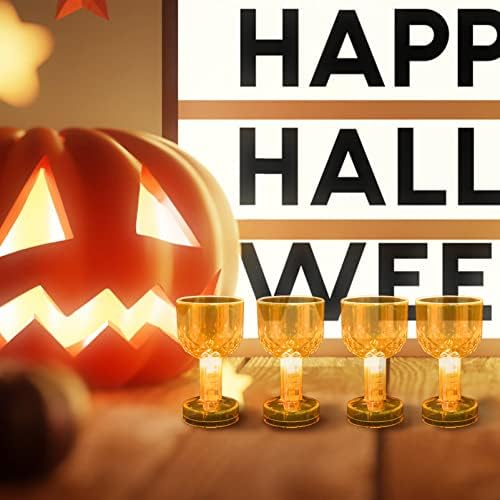 Didiseaon Vintage Dekoráció 12db Halloween Bor Serleg LED Lgiht fel Koponya Poharakat Fél Csésze Kehely, Kupa Üveg Whiskey-t Iszik Bögre