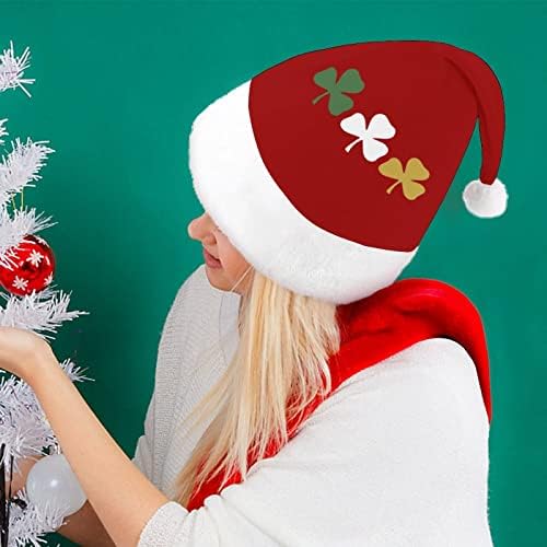 Írország Shamrock Zászló Plüss Karácsonyi Kalap Pajkos, Kedves Mikulás Sapka Plüss Színültig, majd Comfort Bélés Karácsonyi Dekoráció