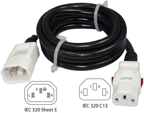 Conntek 10A Server/IT/CPU Kábel IEC C14, hogy IEC C13 Push-Lock