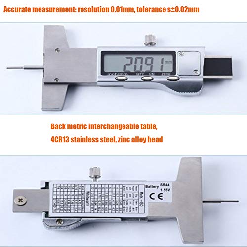GUANGMING - Digitális mélységmérő Csapágy Oldalán Szalag Fut Gumik, 0, 25 Mm, LCD Méter Profil, Mérő Intézkedések Metrikus Átalakítás