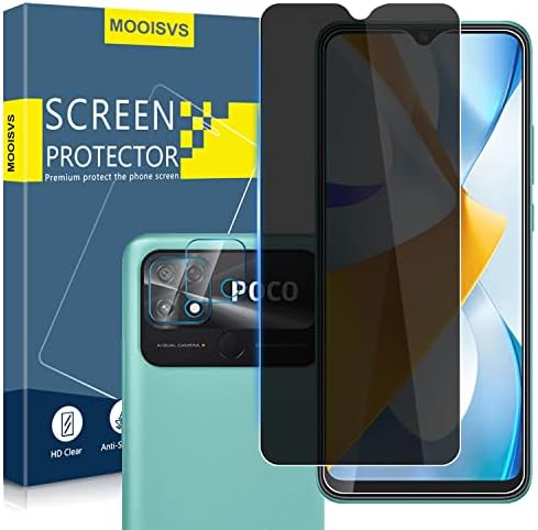 MOOISVS [2+2Pack] Célja a Xiaomi Poco GT X4 2022 Adatvédelmi képernyővédő fólia(2packs)+Kamera Lencséjét Védő(2packs),Ultra