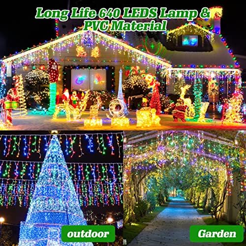 Jégcsap LED Karácsonyi Fények (640LED, Multicolor)