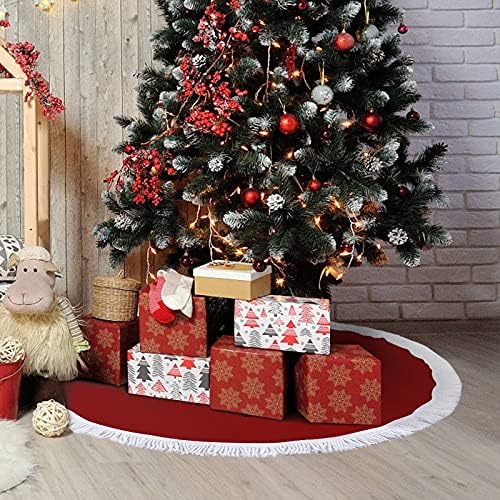Vörös Róka Feje karácsonyfa Mat Szoknya Fa Alap Fedezi Bojtos Holiday Party Karácsonyi Dekoráció 48x48