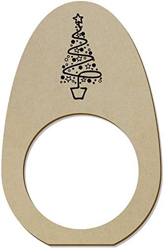 Azeeda 5 x 'Díszes karácsonyfa' Fa Szalvéta Gyűrű/Jogosultjai (NR00052964)