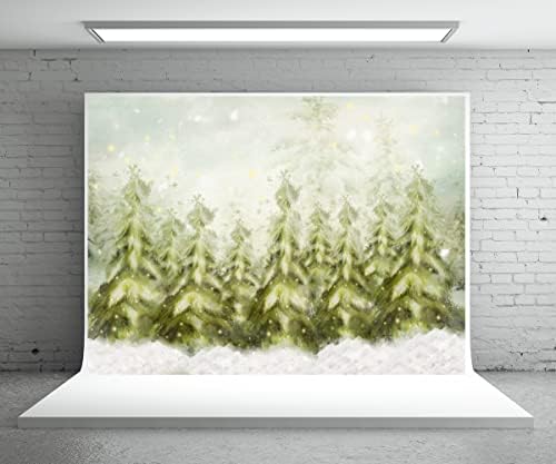 20x10ft karácsonyfa hátterekkel, Karácsony Csodaország Háttér Hópehely Havas Jelenetről Fotó Kellékek Gyerekeknek Újszülött Fotó