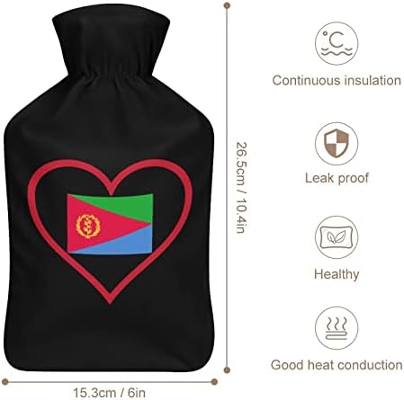 Imádom, Eritrea Piros Szív forróvizes Palack Puha Borító Forró Víz Táska Kéz Láb, Nyak, Váll Melegebb