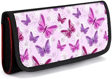 Lila Pillangó hordtáska a Kapcsoló Védő Utazási Tároló Táska Játék-Kártya Slot