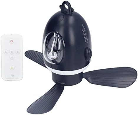Mini Kemping Mennyezeti Ventilátor, 8.86 USB Újratölthető Mennyezeti Ventilátor, Lámpák, 8000mAh Távirányító Éjszakai Fény Alacsony Profil