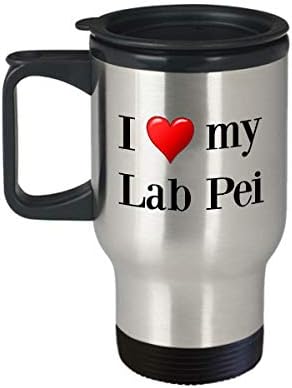 Labor Pei Utazási Bögre - Hőszigetelt Rozsdamentes Acél Labrador Retriever Shar Pei Mix Kutya Szerető Bögre Ajándék
