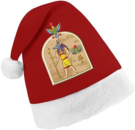 Egyiptomi Anubisz Isten Karácsonyi Kalap Puha Plüss Mikulás Sapka Vicces Beanie a Karácsony, Új Év, Ünnepi Party
