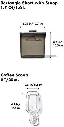 OXO Acél POP Kávé Tartály Scoop - 1.7 Qt-a Kávé, Tea, Több & Jó Markolatok POP Edény Légmentesen záródó 1.7 Qt Kávét, Több Élelmiszer