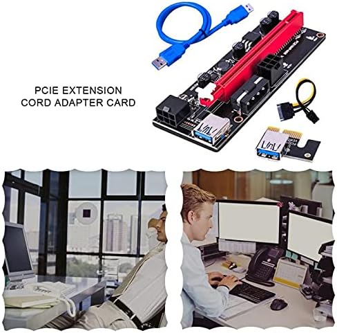 Csatlakozók 60cm PCI-E Extender PCI Express Pcie Kelő Kártya 1x, hogy 16x USB 3.0 SATA 6Pin Hosszabbító Adapter SATA-4 tűs Hatalom