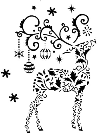 Boldog Karácsonyt Rénszarvas Csecsebecsék Stencil A5 A4 A3 & Különböző Méretű Tartós Újrahasználható a Kártyák Scrapbooking Dekoráció