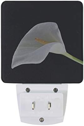 Naanle Készlet 2 Virág Virág Nyomtatás Fehér Kála A Fekete Auto Érzékelő LED Alkonyat Hajnal Éjszakai Fény Csatlakoztassa a Beltéri Felnőttek