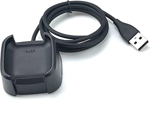 USB Töltő Kábel, Töltő, Csere USB Töltő Kábel Dokkoló Állvány Fitbit Versa 2 Smart Óra USB Töltő, 1M, Fekete