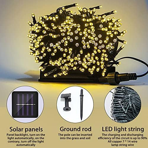 5M 20LED Kerti Solar Lámpa String LED Vízálló Tündér Lámpák Lámpa Gyöngyök Réz Drót Fények String Otthoni Dekoráció Kert, Terasz,