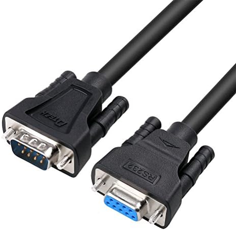 DTech DB9 RS232 Soros Kábel Férfi-Nő Null-Modem Kábel Teljes Kézfogás 7 Vezeték Crossover adatkommunikációs (15 Láb, Fekete)